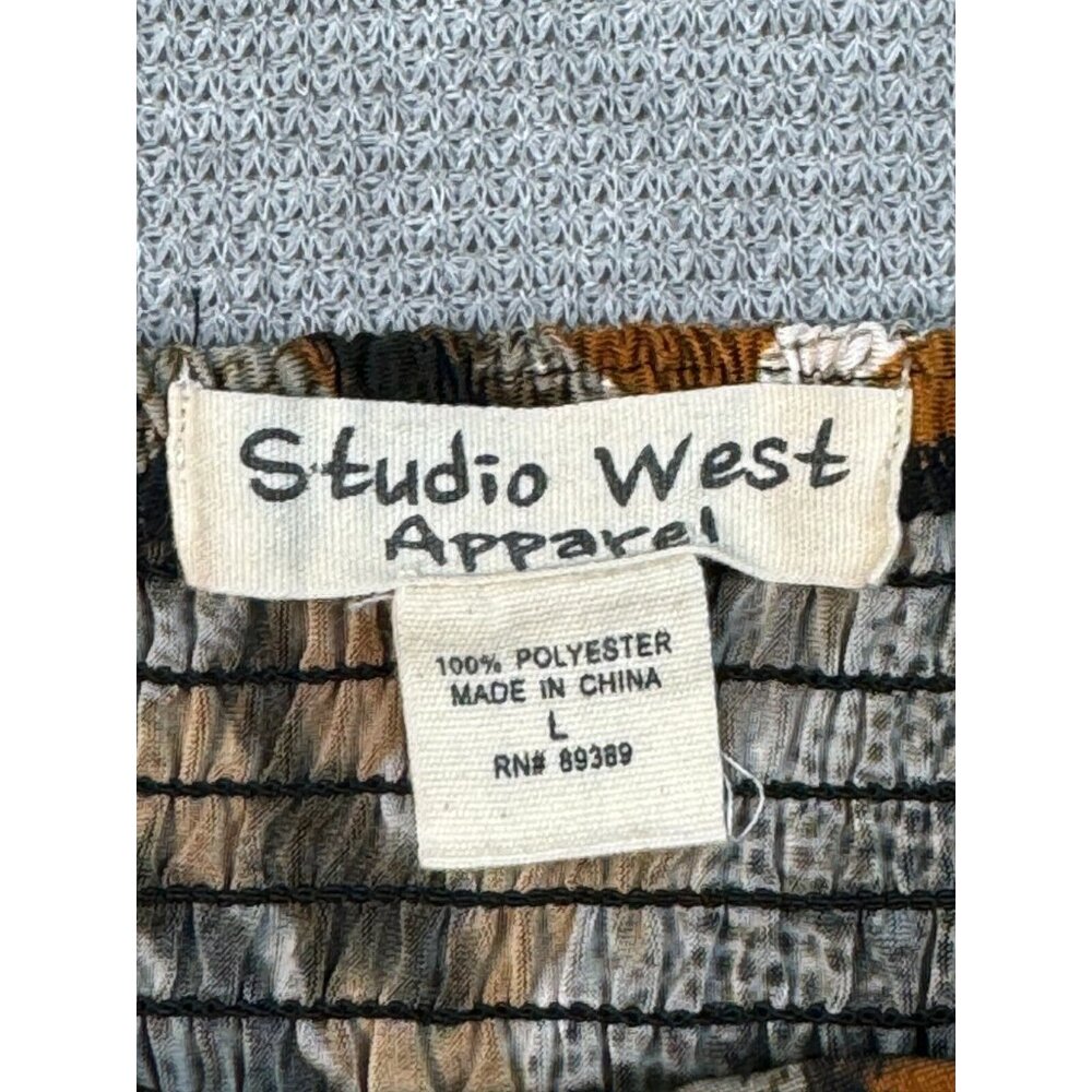Studio West Apparel Sleeveless Midi Dress Womens Size L Multicolor Animal Print - Picture 9 of 14